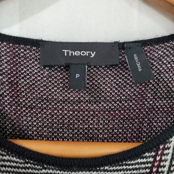 Theory Plaid Cap Sleeve 100% Merino Wool Mini Dress Branteen JQ Size P/ 00/0 - Picture 6 of 8